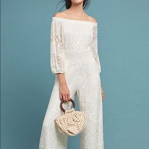 Farm Rio de Janeiro x Anthropologie White Jumpsuit